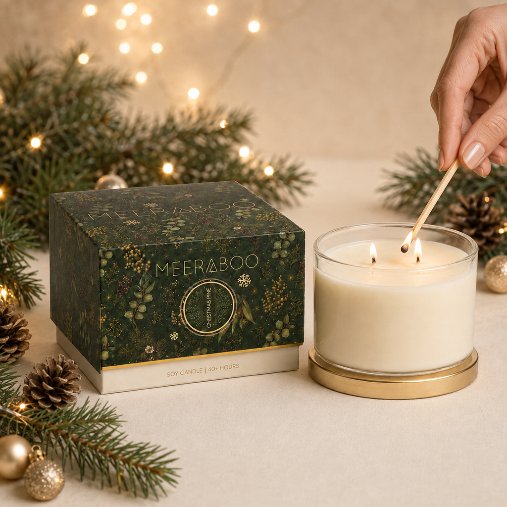 Christmas Pine Gold Lid Soy Candle
