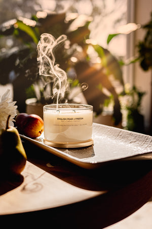 English Pear + Freesia Gold Lid Soy Candle