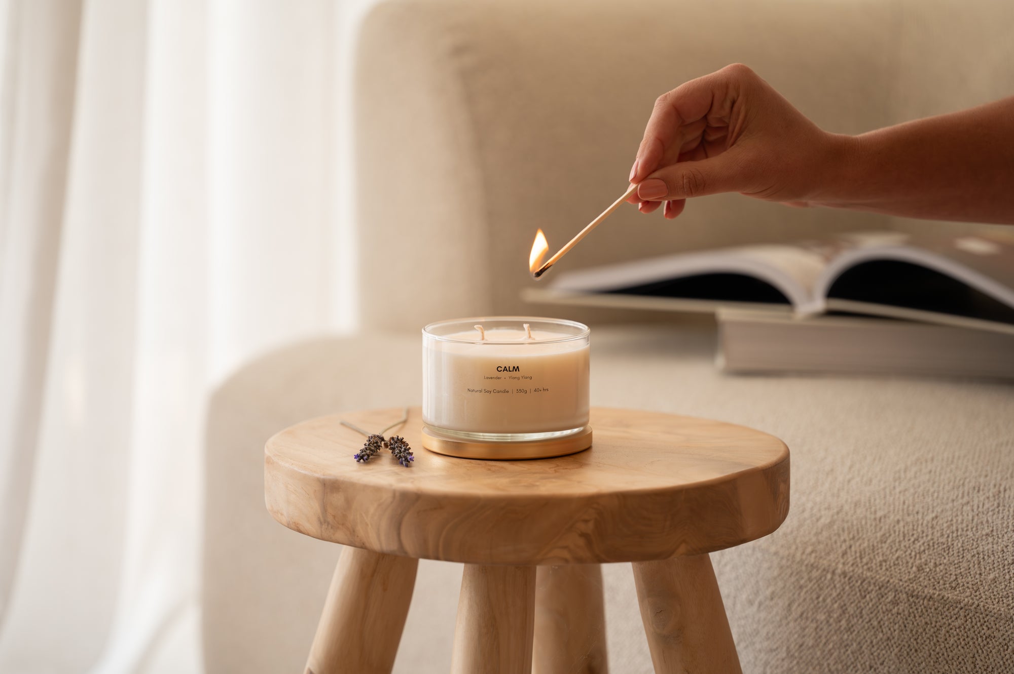 Calm Gold Lid Soy Candle