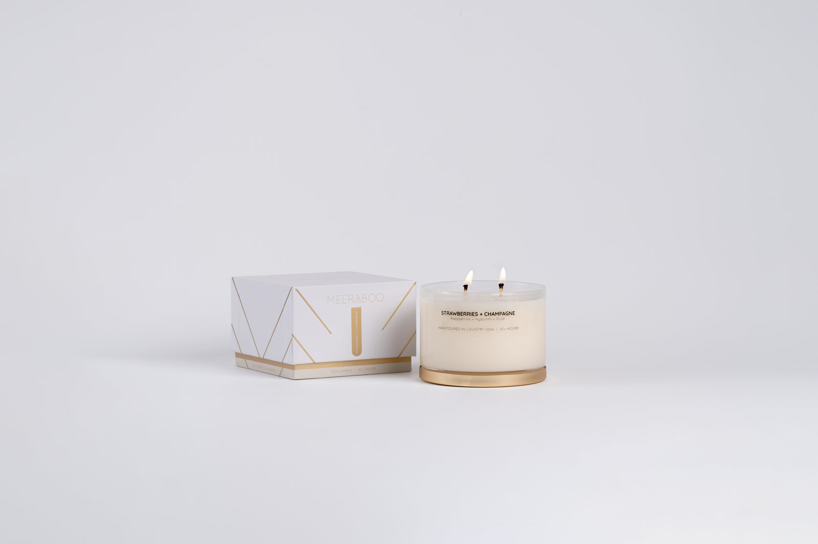 Strawberries + Champagne Gold Lid Soy Candle | Wholesale