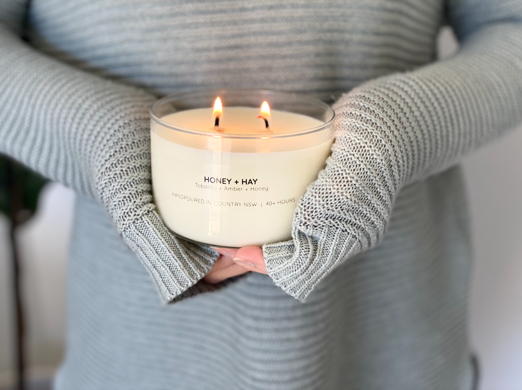 Honey + Hay Gold Lid Soy Candle | Wholesale