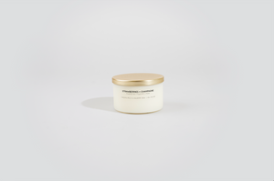 Strawberries + Champagne Gold Lid Soy Candle | Wholesale