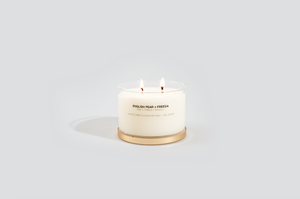 English Pear + Freesia Gold Lid Soy Candle | Wholesale