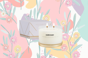 Paper Daisy Gold Lid Soy Candle | Wholesale PRE ORDER