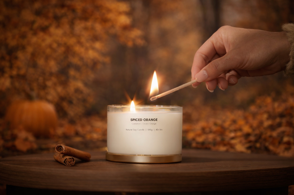 Spiced Orange Gold Lid Soy Candle | Wholesale