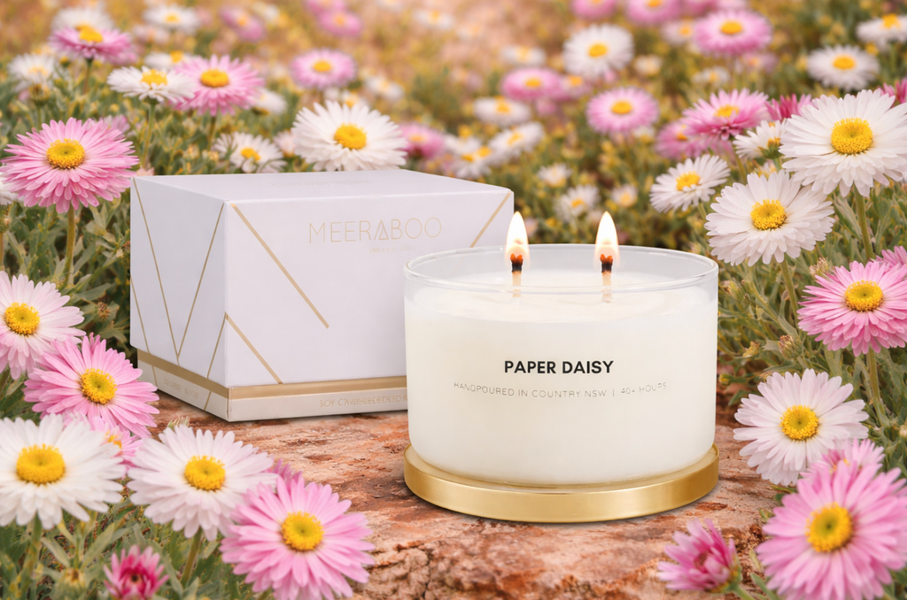 Paper Daisy Gold Lid Soy Candle