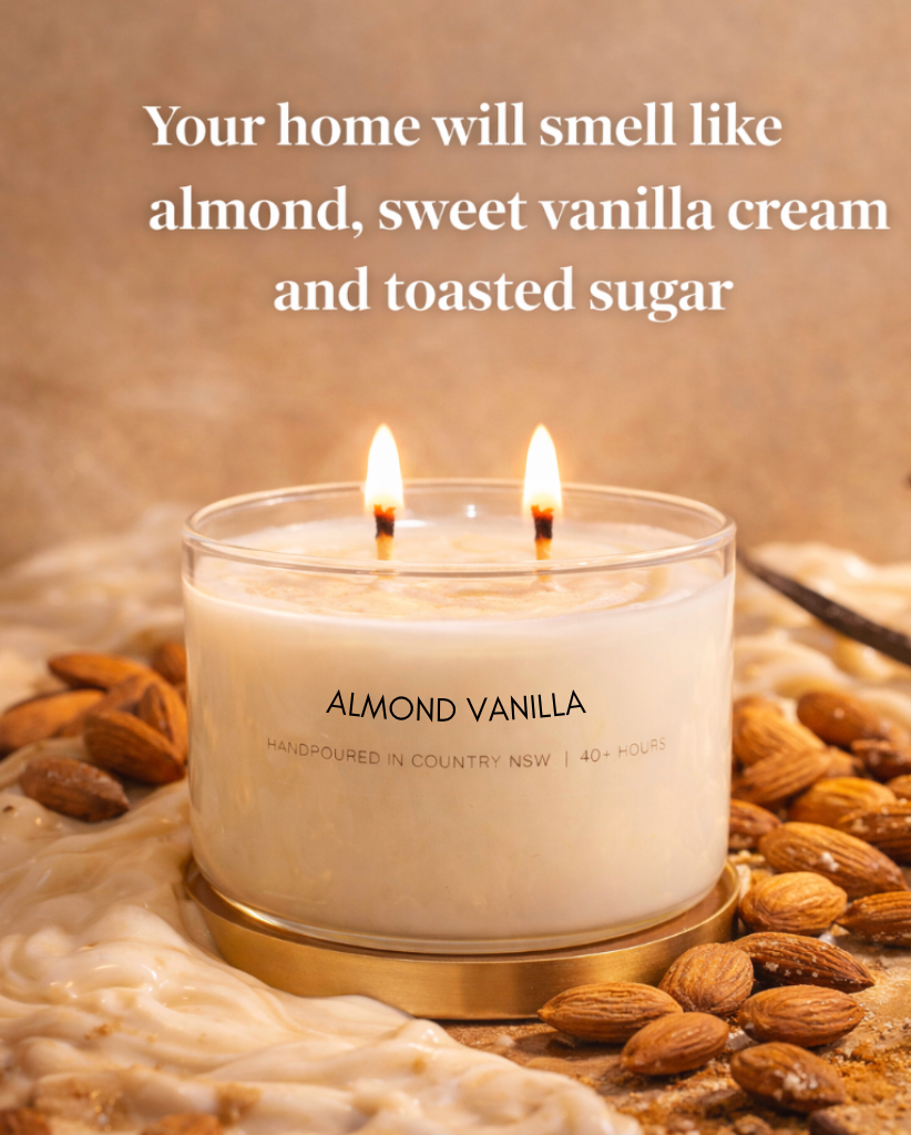 Almond Vanilla Gold Lid Soy Candle