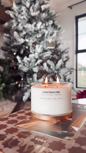 Christmas Pine Gold Lid Soy Candle