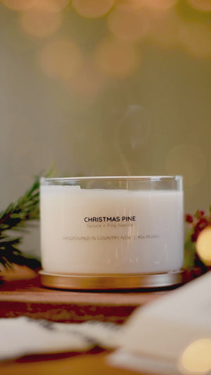 Christmas Pine Gold Lid Soy Candle | Pre Order