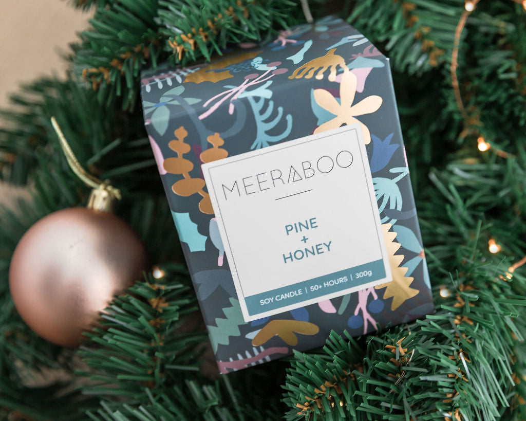 Pine + Honey Boxed Soy Candle